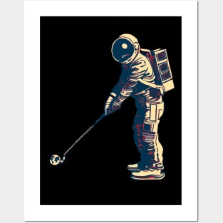 Astronaut Playing Golf Posters and Art